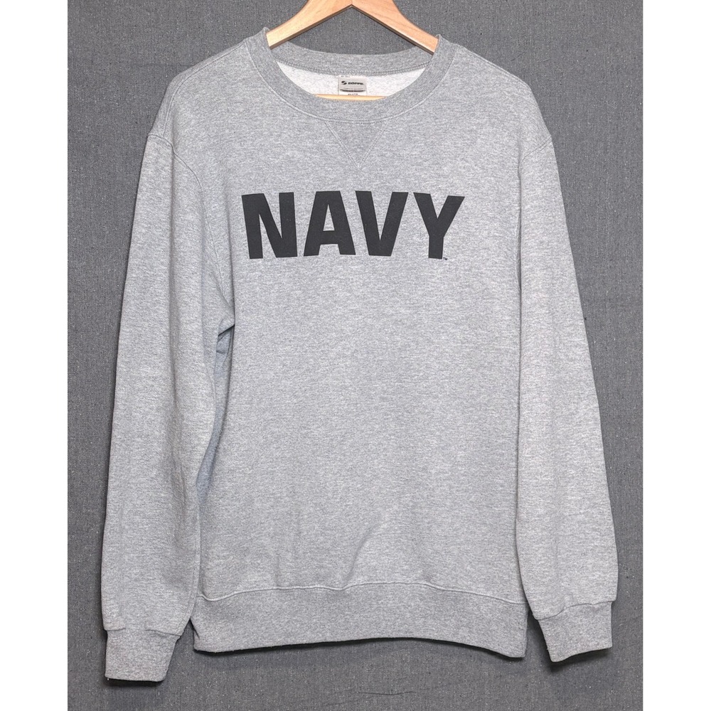 Soffe Mens US Navy‎ Military PT Crewneck Sweatshirt Gray Size M